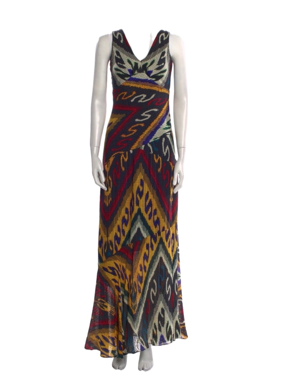 Etro Silk Evening Multicolor Maxi Dress